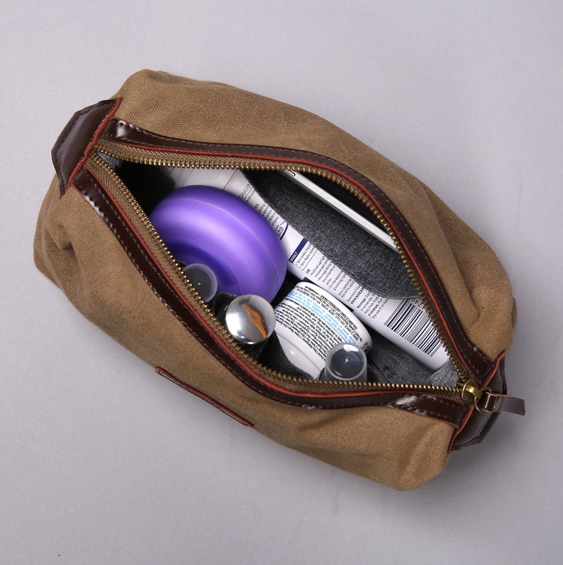 Waxed Canvas Travel Dopp Kit Toiletry Bag